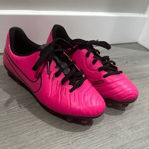 Nike Vibrant Pink Soccer Cleats with Black Accents